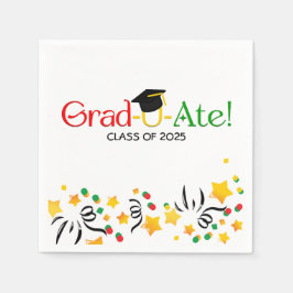 Modernes Rotgrünes Gelbgraduat Serviette