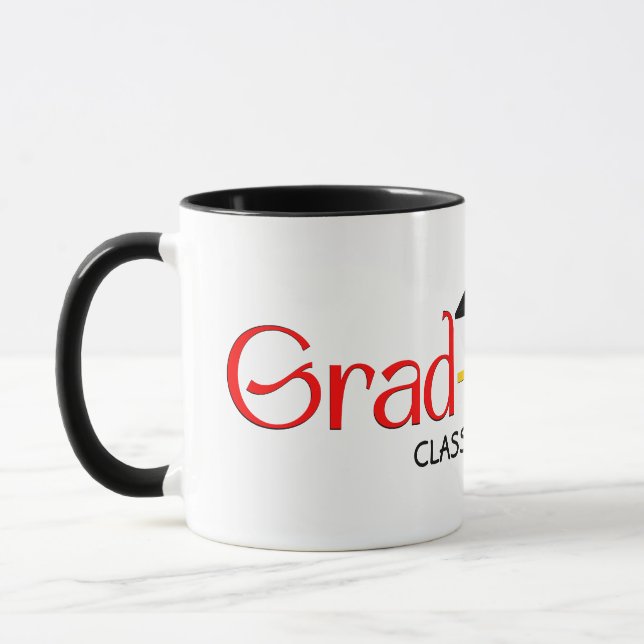 Modernes Rotgrünes Gelbgraduat Tasse (Links)
