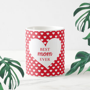 Modernes Rotherz Muster Beste Mama je Kaffeetasse