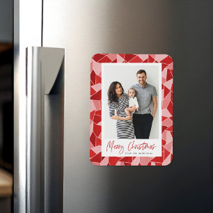 Modernes Rotverkettetes Glas Frohe Weihnachtszeit  Magnet