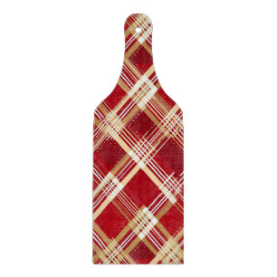 Modernes, rotweißes, Kariertes Muster Schneidebrett