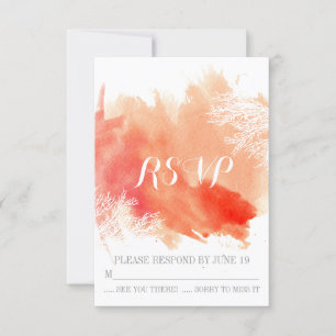 Modernes RSVP-Antwort für Korallenriffe Hochzeit RSVP Karte