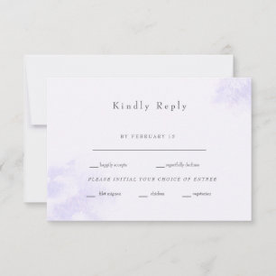 Modernes RSVP-Auto in Aquarelllavender Splash RSVP Karte