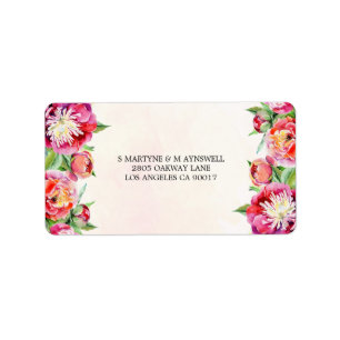 Modernes RSVP für Blumenkorallenpfeife Adressaufkleber