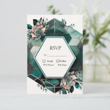 Modernes RSVP für die Hochzeitsszenierung mit grün