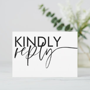 Modernes RSVP für Schwarz-Weiß-Hochzeit Karte