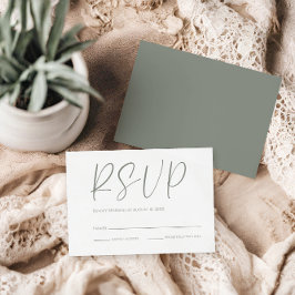 Modernes RSVP für weiße und weiße Hochzeit