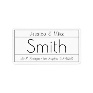 Modernes Rücksendesiegel   Weiß und Schwarz Adressaufkleber