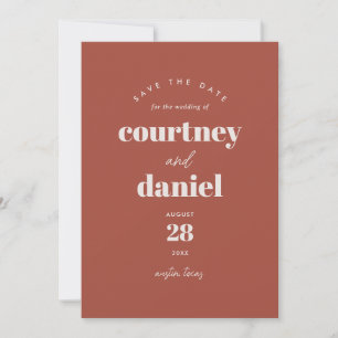 Modernes Rust Trendy Foto Save the Date