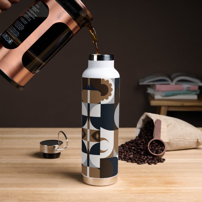 Modernes rustikales Boho Muster Trinkflasche (Kaffee)