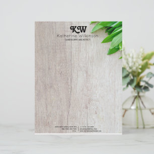 Modernes Rustikales botanisches Grey Wood Zuhause Briefbogen