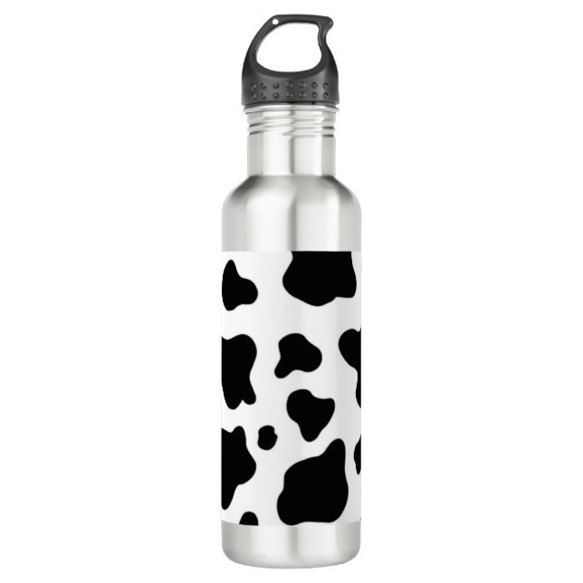 Modernes, rustikales Cowhide-Design Edelstahlflasche (Vorderseite)