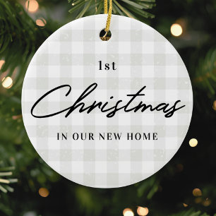 Modernes Rustikales First Christmas in New Zuhause Keramik Ornament