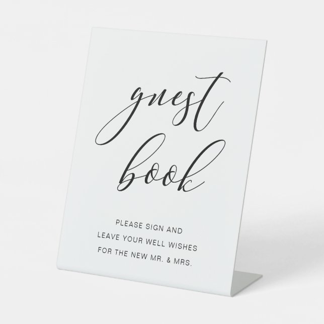 Modernes Rustikales Gästebuch - Skript Sockelschild (Vorderseite)