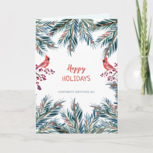 Modernes rustikales Happy Holidays Corporate LOGO Karte