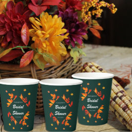Modernes Rustikales Herbstleaves-Brautparty Pappbecher