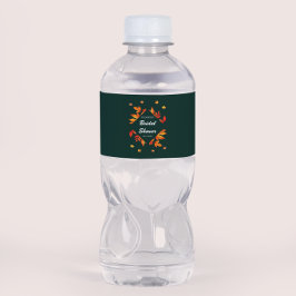 Modernes Rustikales Herbstleaves-Brautparty Wasserflaschenetikett