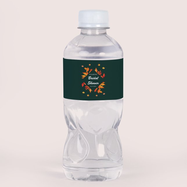 Modernes Rustikales Herbstleaves-Brautparty Wasserflaschenetikett (Von Creator hochgeladen)