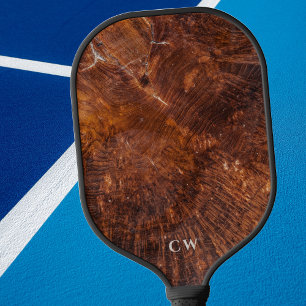 Modernes rustikales Holz Mit Monogramm Pickleball Schläger