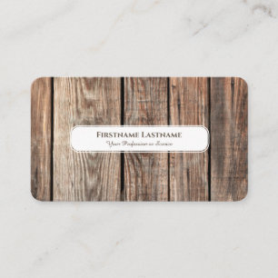 Modernes rustikales Holzdesign elegant weiß Visitenkarte