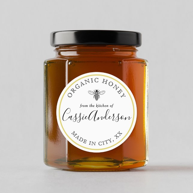Modernes, rustikales Honig Personalisiert Runder Aufkleber (Von Creator hochgeladen)