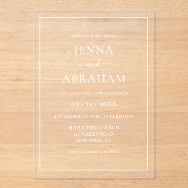 Modernes Rustikales Minimal Acryleinladungen