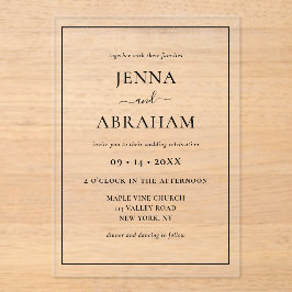 Modernes Rustikales Minimal Acryleinladungen