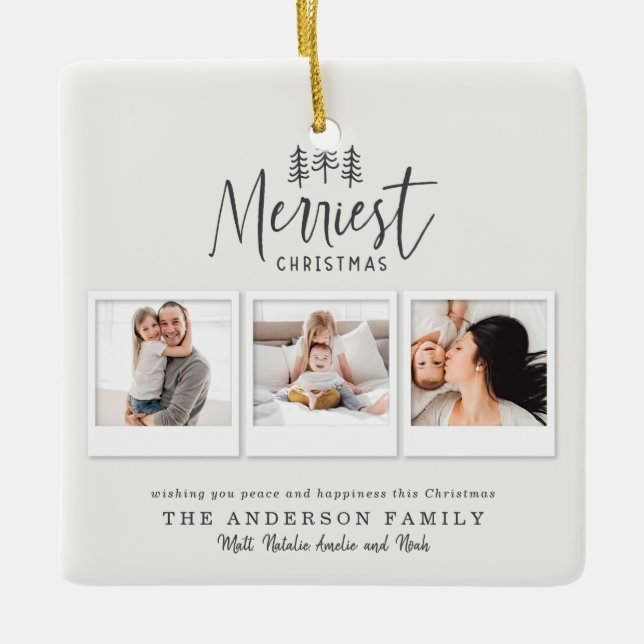 modernes rustikales Multi-Foto Keramikornament (Vorderseite)