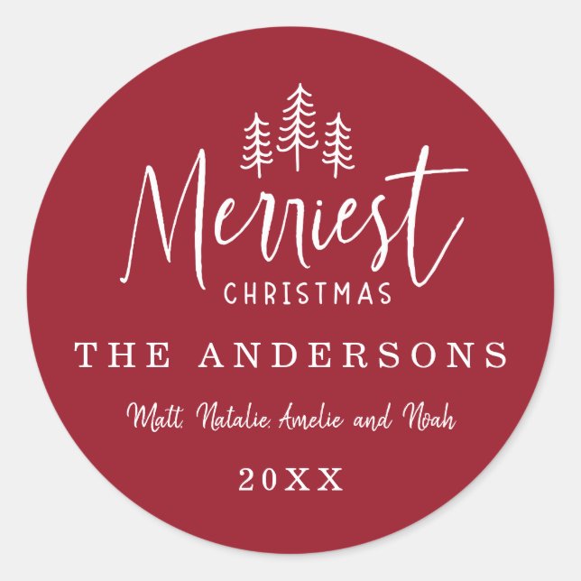 modernes rustikales Multi-Foto Runder Aufkleber (Vorderseite)