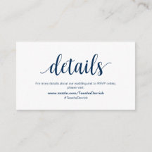 Modernes Rustikales Navy Blau, Hochzeitsdetails, U