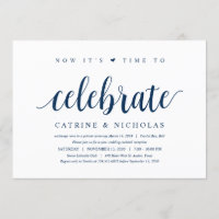 Modernes, rustikales, navy Blue Script, Hochzeitsf