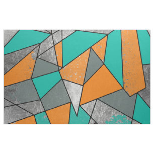 Modernes rustikales orange aquamarines graues stoff