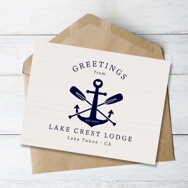 Modernes Rustikales Seehaus Urlaub Miet Airbnb Postkarte (Von Creator hochgeladen)