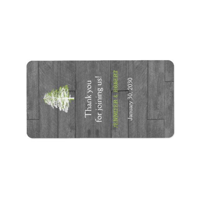 Modernes Rustikales Stallholz-Hochzeitsplatz Adressaufkleber (Vorne)