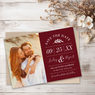 Modernes rustikales Typografie-Foto Save the Date  Einladung