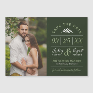 Modernes rustikales Typografie-Foto Save the Date Magnetkarte
