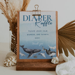 Modernes Rustikales Windeln Raffle Baby Duschzeich Poster