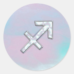 Modernes Sagittarius Zodiac auf Mutter von Pearl S Runder Aufkleber