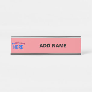 MODERNES SALMON PINK, STYLISCH, MARKIERT SCHREIBTISCHNAMENSPLAKETTE