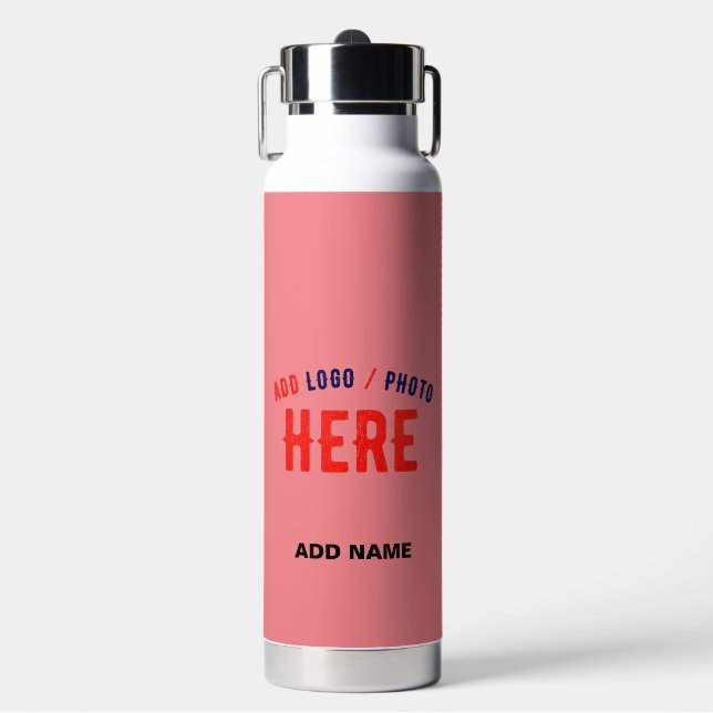 MODERNES SALMON PINK, STYLISCH, MARKIERT TRINKFLASCHE (Vorderseite)