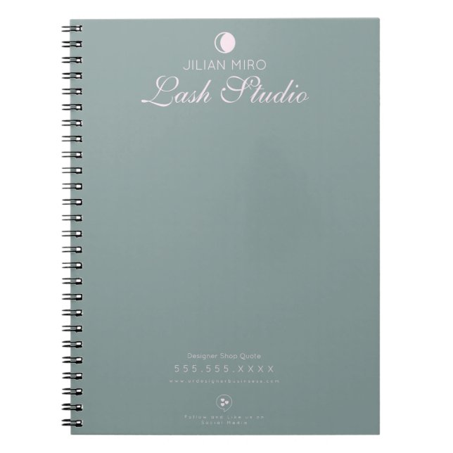Modernes Salon Beauty Eyelash Studio Notebook Notizblock (Vorderseite)