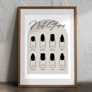 Modernes Salon Nail Shape Poster