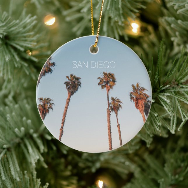 Modernes San Diego Tal Palmen Gewohntes Souvenir Keramik Ornament (Baum)