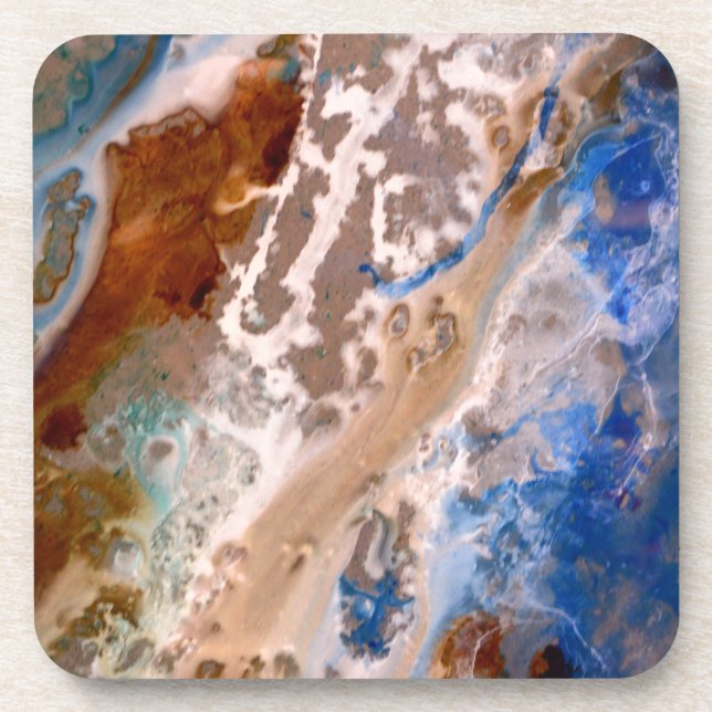 Modernes Sandstrandmuster mit Schaumwassermuster Getränkeuntersetzer (Vorderseite)
