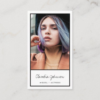 Modernes Sängermodell für Schwarz-weiße Schauspiel Visitenkarte