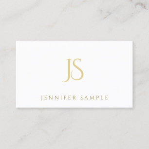 Modernes sauberes berufliches Goldmonogramm Visitenkarte