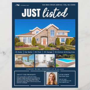 Modernes sauberes blaues echtes Anwesen, das gerad Flyer