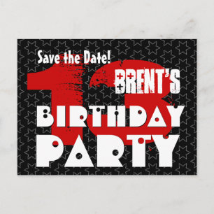 Modernes Save the Date 13. Geburtstags-Party V02A Ankündigungspostkarte