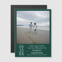 Modernes Save the Date Foto Emerald Green Magnet