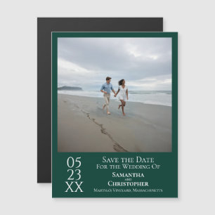 Modernes Save the Date Foto Emerald Green Magnet
